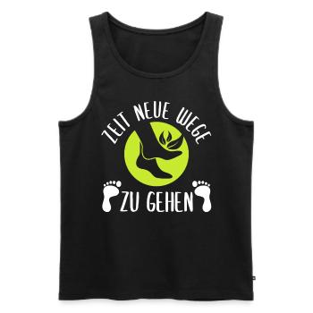 Pediküre Fußpfleger | Zeit Neue Wege Zu Gehen - Männer Premium Bio Tank Top - Schwarz - Vorne - Michal (187cm)