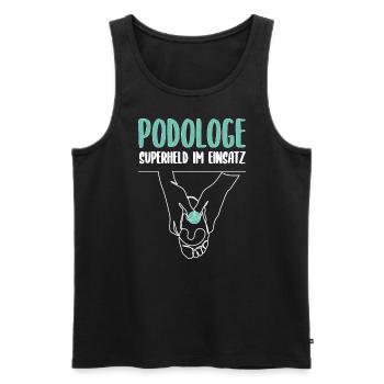 Podologe Superheld Im Einsatz - Männer Premium Bio Tank Top - Schwarz - Vorne - Michal (187cm)
