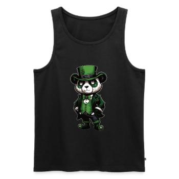 Motif de la Saint-Patrick, PANDA - Débardeur bio Premium Homme - noir - Devant - AI Model Male 178 light (178cm)