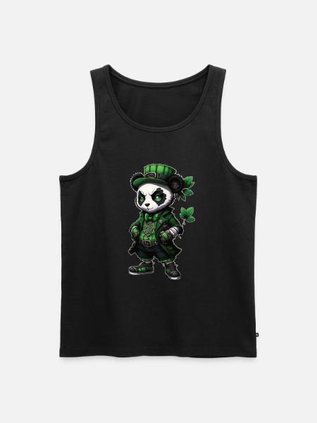 St. Patrick's Day Motif,PANDA - Men's Premium Organic Tank Top - black