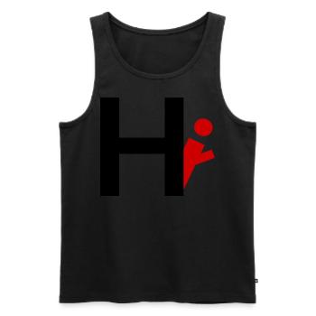 Hi Geschenk - Männer Premium Bio Tank Top - Schwarz - Vorne - AI Model Male 178 light (178cm)