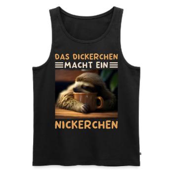 Das Dickerchen Macht Ein Nickerchen Morgenmuffel - Männer Premium Bio Tank Top - Schwarz - Vorne - AI Model Male 178 light (178cm)