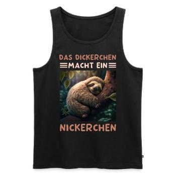 Das Dickerchen Macht Ein Nickerchen Morgenmuffel - Männer Premium Bio Tank Top - Schwarz - Vorne - AI Model Male 178 light (178cm)