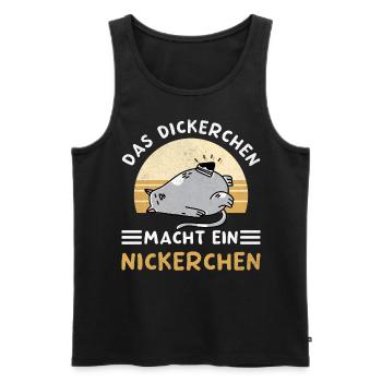 Das Dickerchen Macht Ein Nickerchen Morgenmuffel - Männer Premium Bio Tank Top - Schwarz - Vorne - AI Model Male 178 light (178cm)