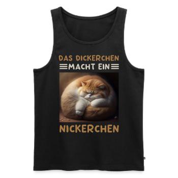 Das Dickerchen Macht Ein Nickerchen Morgenmuffel - Männer Premium Bio Tank Top - Schwarz - Vorne - AI Model Male 178 light (178cm)