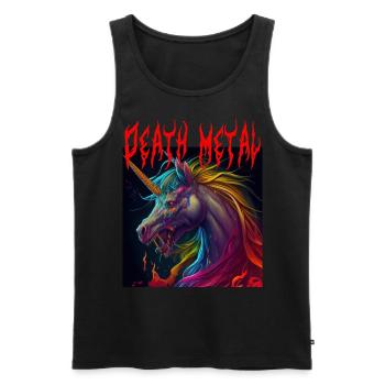 Death Metal Unicorn Pink - Men's Premium Organic Tank Top - black - Front - Michal (187cm)