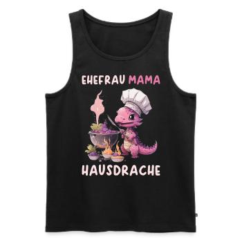Ehefrau Mama Hausdrache - Männer Premium Bio Tank Top - Schwarz - Vorne - Michal (187cm)