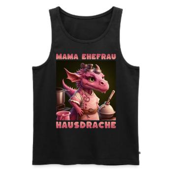 Ehefrau Mama Hausdrache - Männer Premium Bio Tank Top - Schwarz - Vorne - Michal (187cm)