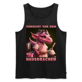 Vorsicht Vor Dem Hausdrachen - Männer Premium Bio Tank Top - Schwarz - Vorne - Michal (187cm)