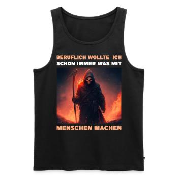 Sensenmann Beruflich Wollte Ich Schon Immer - Männer Premium Bio Tank Top - Schwarz - Vorne - Michal (187cm)