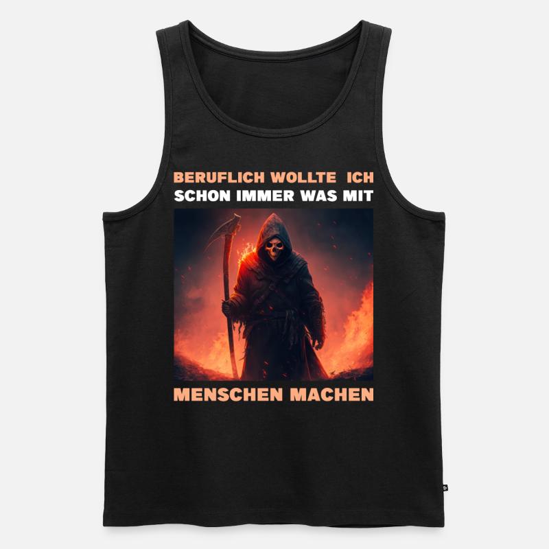 Sensenmann Beruflich Wollte Ich Schon Immer - Männer Premium Bio Tank Top - Schwarz