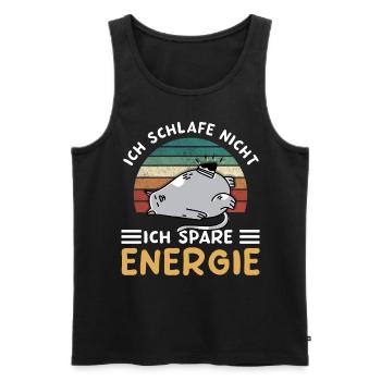 Ich Schlafe Nicht Ich Spare Energie Morgenmuffel - Männer Premium Bio Tank Top - Schwarz - Vorne - AI Model Male 178 light (178cm)