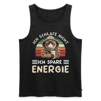 Ich Schlafe Nicht Ich Spare Energie Morgenmuffe - Männer Premium Bio Tank Top - Schwarz - Vorne - AI Model Male 178 light (178cm)