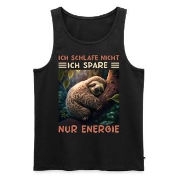 Ich Schlafe Nicht Ich Spare Energie - Männer Premium Bio Tank Top - Schwarz - Vorne - AI Model Male 178 light (178cm)