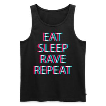 Techno Rave Festival Electro Musik Raver - Männer Premium Bio Tank Top - Schwarz - Vorne - Michal (187cm)