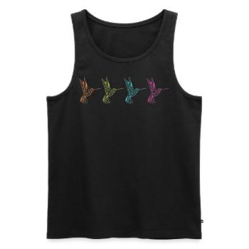 Geometric Hummingbirds - Abstract Graphics - Men's Premium Organic Tank Top - black - Front - AI Model Male 178 light (178cm)