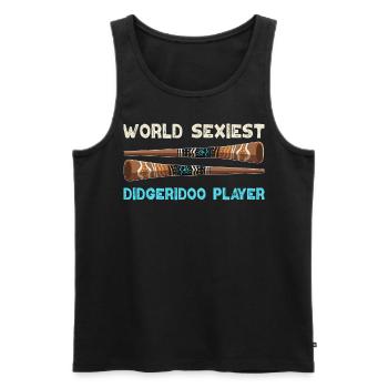 World Sexiest Didgeridoo Player - Männer Premium Bio Tank Top - Schwarz - Vorne - AI Model Male 178 light (178cm)