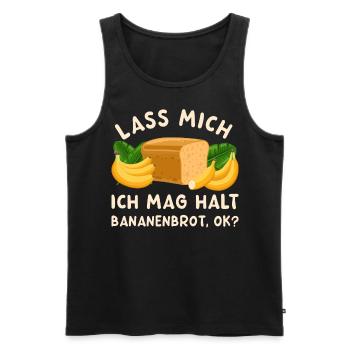 Ich mag Bananenbrot - Männer Premium Bio Tank Top - Schwarz - Vorne - Michal (187cm)