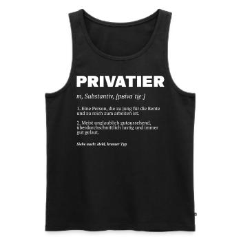 Privatier Definition - Männer Premium Bio Tank Top - Schwarz - Vorne - Michal (187cm)