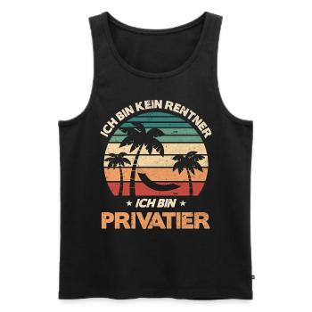 Ich bin Privatier - Männer Premium Bio Tank Top - Schwarz - Vorne - Michal (187cm)