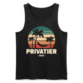 Privatier 2023 - Männer Premium Bio Tank Top - Schwarz - Vorne - Michal (187cm)
