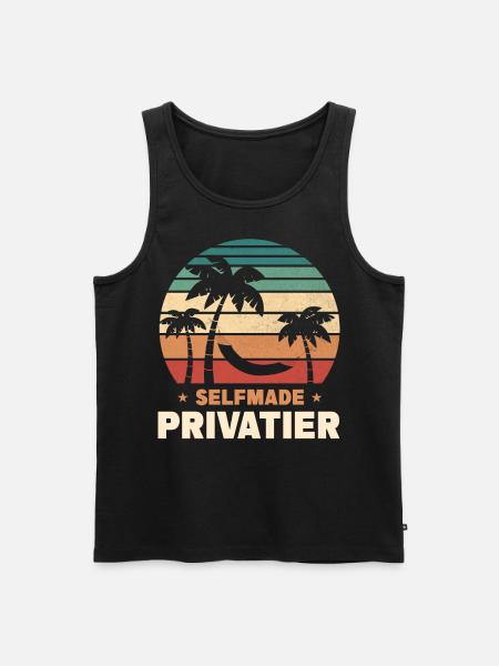 Selfmade Privatier - Männer Premium Bio Tank Top - Schwarz