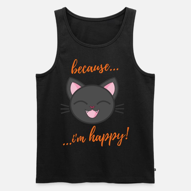 Because i am happy - Männer Premium Bio Tank Top - Schwarz