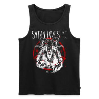 Satanist Baphomet Satanism - Men's Premium Organic Tank Top - black - Front - AI Model Male 178 light (178cm)