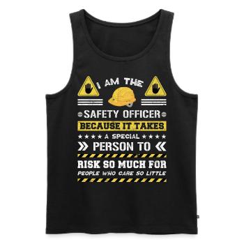 Responsable de la sécurité Agent de sécurité - Débardeur bio Premium Homme - noir - Devant - AI Model Male 178 light (178cm)