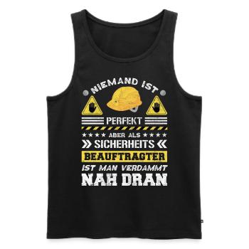 Safety Manager Sicherheitsbeauftragter - Männer Premium Bio Tank Top - Schwarz - Vorne - AI Model Male 178 light (178cm)