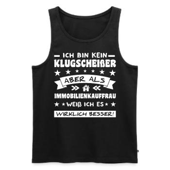 Spruch Immobilienkauffrau Immobilien Maklerin - Männer Premium Bio Tank Top - Schwarz - Vorne - Michal (187cm)