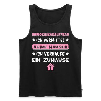Spruch Immobilienkauffrau Immobilien Maklerin - Männer Premium Bio Tank Top - Schwarz - Vorne - Michal (187cm)