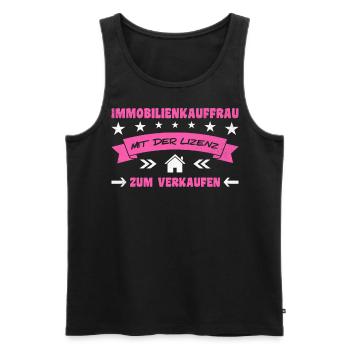 Saying Real Estate Agent Real Estate Agent - Men's Premium Organic Tank Top - black - Front - AI Model Male 178 light (178cm)