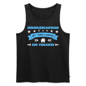 Spruch Immobilienkaufmann Makler - Männer Premium Bio Tank Top - Schwarz - Vorne - Michal (187cm)