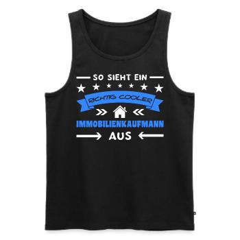 Spruch Immobilienkaufmann Makler - Männer Premium Bio Tank Top - Schwarz - Vorne - Michal (187cm)