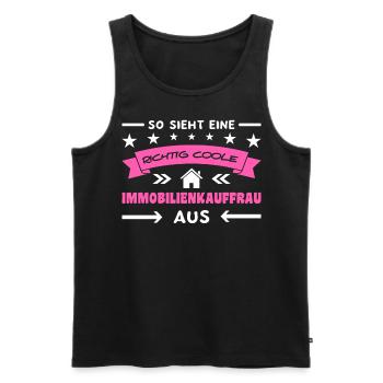 Spruch Immobilienkauffrau Immobilien Maklerin - Männer Premium Bio Tank Top - Schwarz - Vorne - Michal (187cm)