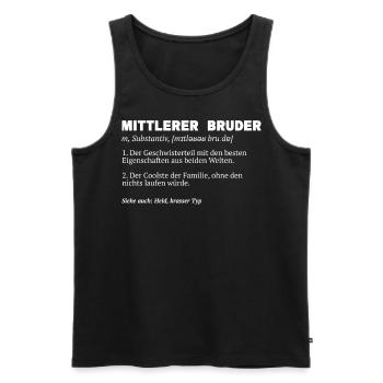 Mittelkind Sandwichkind Mittlerer Bruder - Männer Premium Bio Tank Top - Schwarz - Vorne - Michal (187cm)