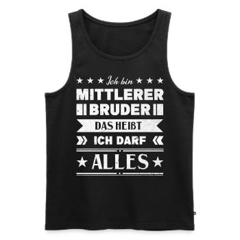Mittelkind Sandwichkind Mittlerer Bruder - Männer Premium Bio Tank Top - Schwarz - Vorne - Michal (187cm)