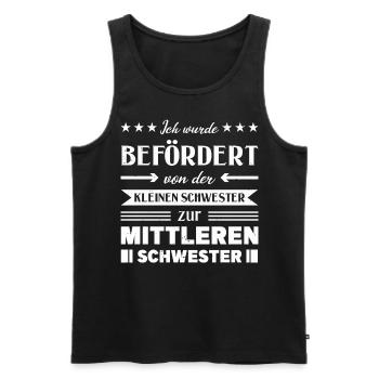 Mittelkind Sandwichkind Mittlere Schwester - Männer Premium Bio Tank Top - Schwarz - Vorne - Michal (187cm)