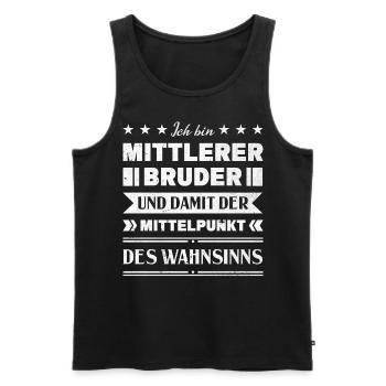 Mittelkind Sandwichkind Mittlerer Bruder - Männer Premium Bio Tank Top - Schwarz - Vorne - AI Model Male 178 light (178cm)