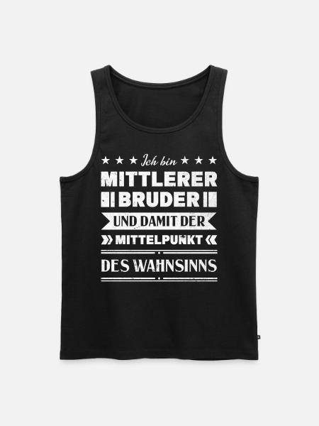 Mittelkind Sandwichkind Mittlerer Bruder - Männer Premium Bio Tank Top - Schwarz