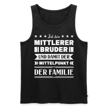 Mittelkind Sandwichkind Mittlerer Bruder - Männer Premium Bio Tank Top - Schwarz - Vorne - Michal (187cm)