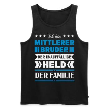 Mittelkind Sandwichkind Mittlerer Bruder - Männer Premium Bio Tank Top - Schwarz - Vorne - Michal (187cm)