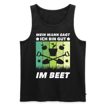 Gärtner Ich Bin Gut Im Beet - Männer Premium Bio Tank Top - Schwarz - Vorne - Michal (187cm)