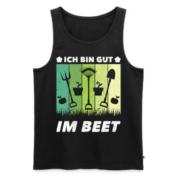 Gärtner Ich Bin Gut Im Beet - Männer Premium Bio Tank Top - Schwarz - Vorne - Michal (187cm)