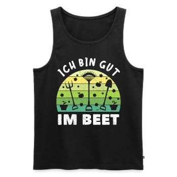 Gärtner Ich Bin Gut Im Beet - Männer Premium Bio Tank Top - Schwarz - Vorne - Michal (187cm)