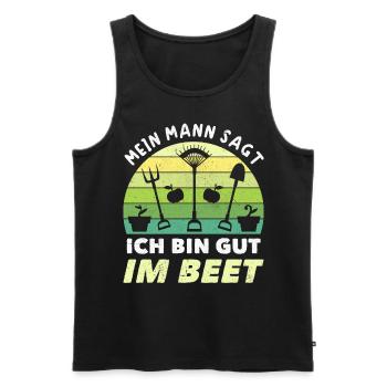Gärtner Ich Bin Gut Im Beet - Männer Premium Bio Tank Top - Schwarz - Vorne - Michal (187cm)