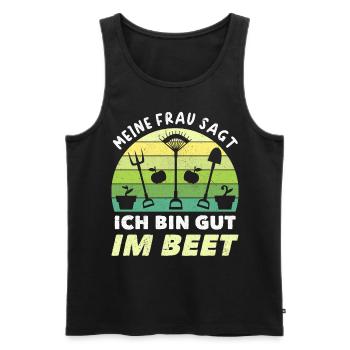 Gärtner Ich Bin Gut Im Beet - Männer Premium Bio Tank Top - Schwarz - Vorne - Michal (187cm)
