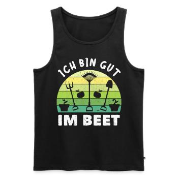 Gärtner Ich Bin Gut Im Beet - Männer Premium Bio Tank Top - Schwarz - Vorne - Michal (187cm)