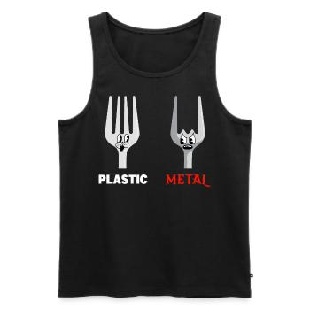 Fourchette Plastic Metal Musique - Débardeur bio Premium Homme - noir - Devant - Michal (187cm)